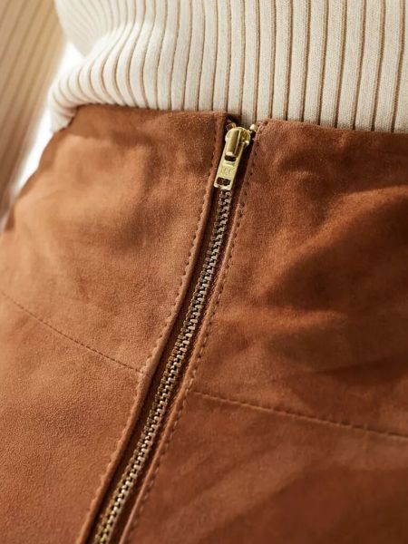Замшевая юбка мини Barney's Originals коричневая