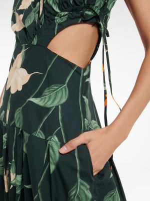 Памучна миди рокля на цветя Agua By Agua Bendita зелено