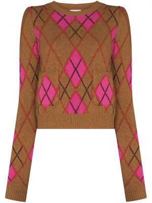 Аргайл пуловер Ganni
