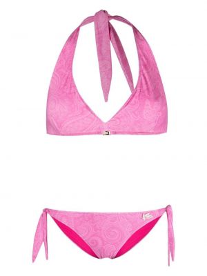 Bikini mit paisleymuster Etro pink