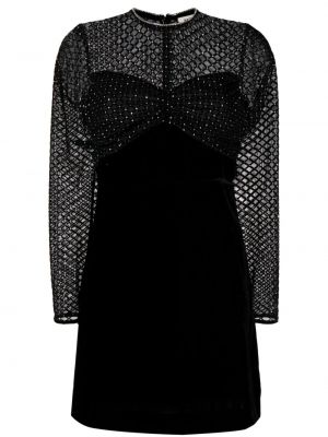 Aksamitna sukienka koktajlowa Sandro czarna
