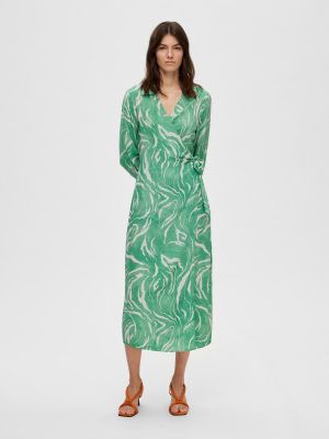 Dolga obleka Selected Femme Curve zelena