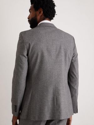 Клетчатый приталенный пиджак с сеткой Burton серый