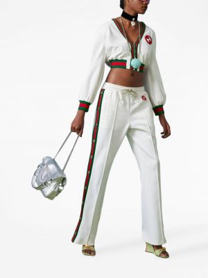 Svītrainas treniņtērpa bikses Gucci balts