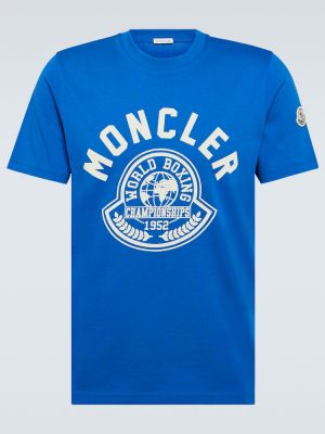 Džerzej bavlnené tričko Moncler - modrá
