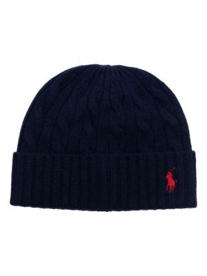 Haftowana czapka Polo Ralph Lauren niebieska