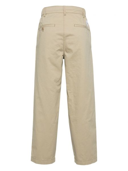 Plisované bavlněné rovné kalhoty :chocoolate
