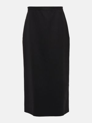 Vlnená dlhá sukňa The Row čierna