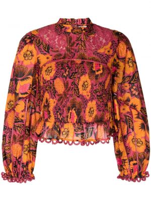Bluza s cvetličnim vzorcem Farm Rio roza