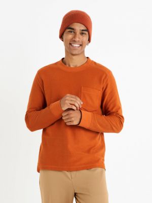 Tricou cu mânecă lungă Celio portocaliu