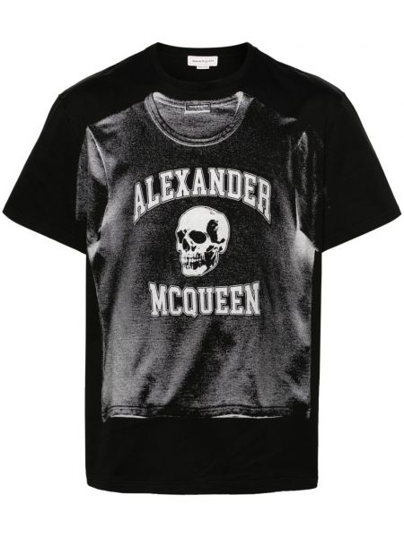 Raštuotas medvilninis marškinėliai Alexander Mcqueen