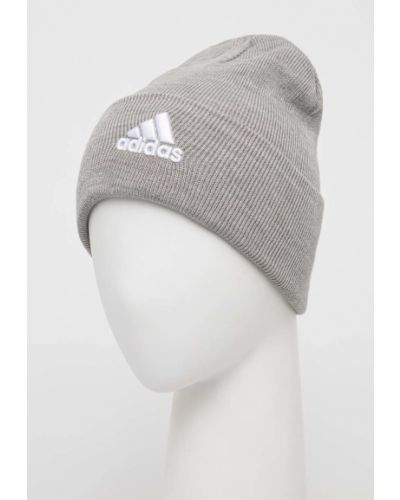 Dzianinowa czapka Adidas szara