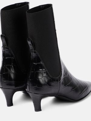 Ankle boots skórzane Toteme czarne