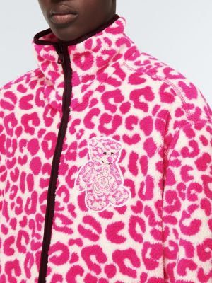 Jakna s potiskom z leopardjim vzorcem Moncler Genius roza