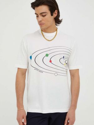 Bavlněné tričko s potiskem Ps Paul Smith béžové