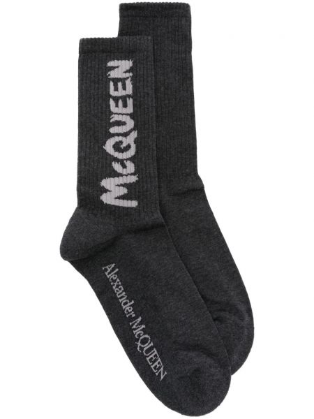 Чорапи Alexander Mcqueen сиво