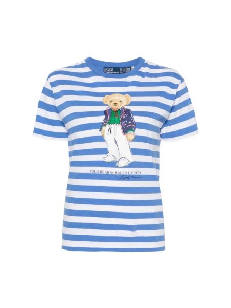 Koszulka z nadrukiem z krótkim rękawem Polo Ralph Lauren niebieska