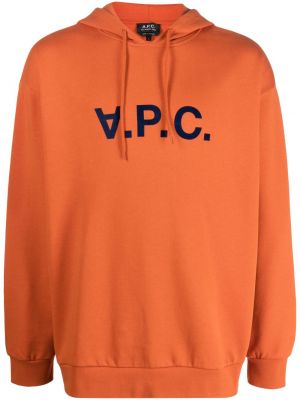 Kapučdžemperis ar apdruku A.p.c. oranžs