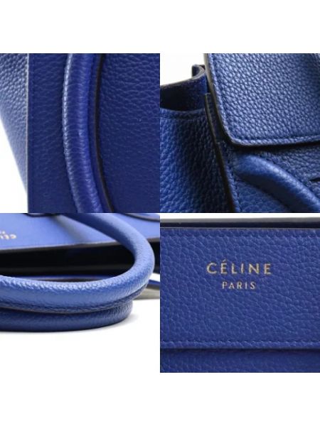 Bolso shopper de cuero retro Celine Vintage azul