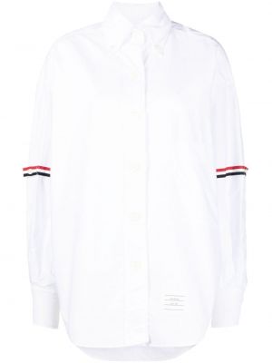 Памучна риза на райета Thom Browne бяло