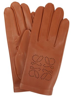 Rękawiczki skórzane Loewe czarne