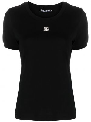 T-shirt à imprimé en cristal Dolce & Gabbana noir