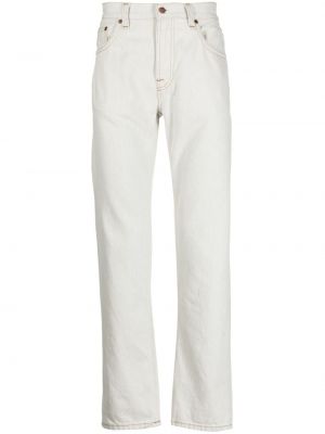 Džínsy s rovným strihom Nudie Jeans biela