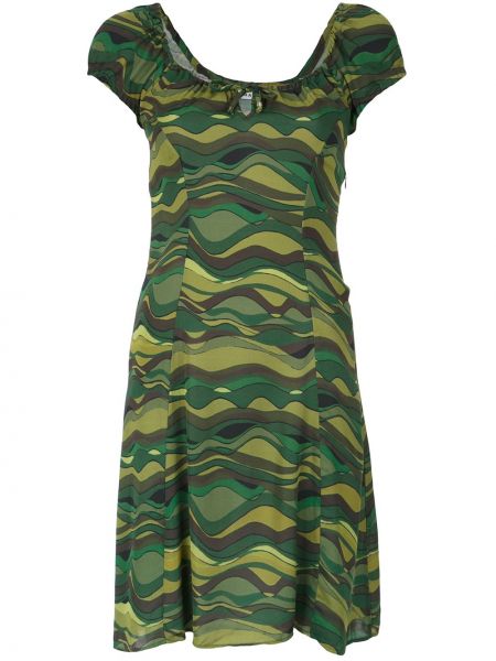 Zielona sukienka z nadrukiem Amir Slama