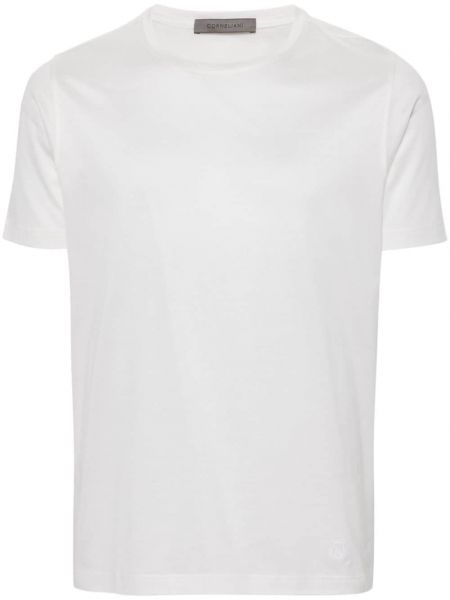 Kokvilnas t-krekls ar apaļu kakla izgriezumu Corneliani balts