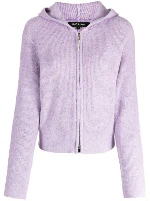 Megztas džemperis su gobtuvu su užtrauktuku Tout A Coup violetinė