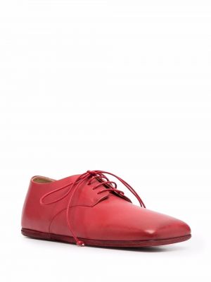 Nėriniuotos brogue batai su raišteliais Marsell raudona
