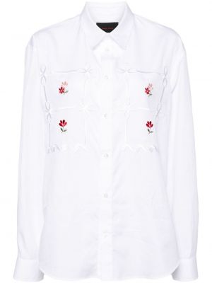 Памучна риза на цветя Simone Rocha бяло