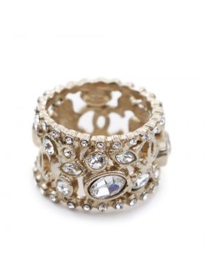 Žiedas su kristalais Chanel Pre-owned auksinė