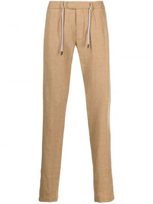 Pantalones rectos con cordones Eleventy marrón