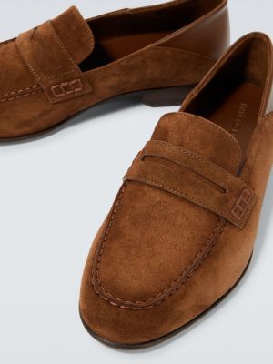 Pantofi loafer din piele de căprioară Manolo Blahnik maro