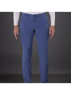 Pantalones chinos de cachemir slim fit de algodón Moorer azul