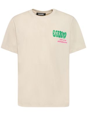 Bavlnené tričko s potlačou so srdiečkami Barrow béžová