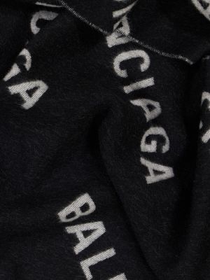 Вълнен шал Balenciaga черно