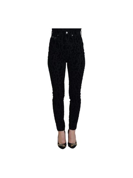 Jeans skinny con stampa leopardato Dolce & Gabbana Nero