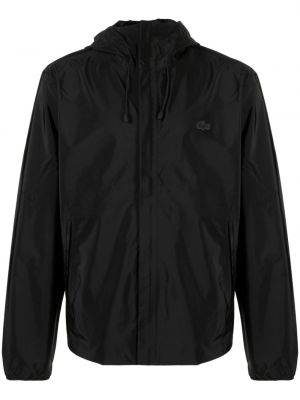 Nepromokavá bunda s kapucí Lacoste černá