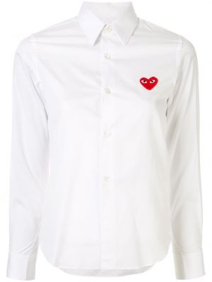 Camisa con corazón Comme Des Garçons Play blanco