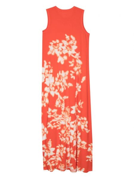 Sukienka długa w kwiatki z nadrukiem Christian Wijnants pomarańczowa