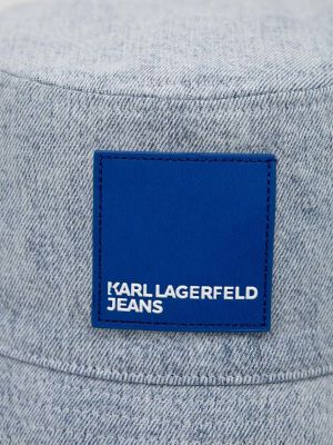 Kapelusz bawełniany Karl Lagerfeld Jeans niebieski