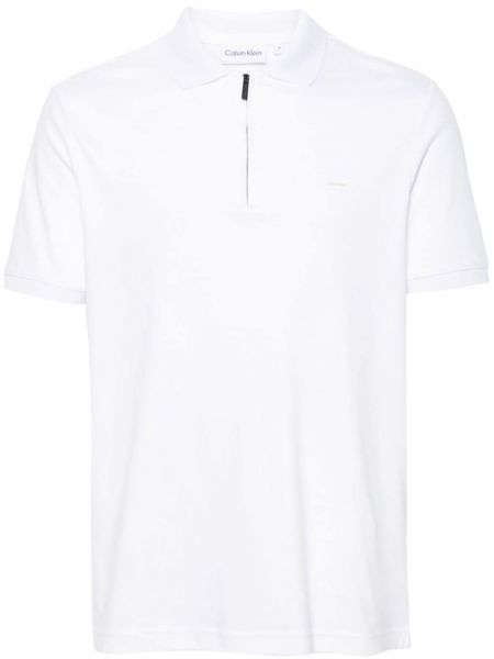Памучна поло тениска Calvin Klein бяло