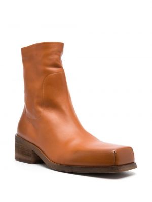 Kožené kotníkové boty na zip Marsèll oranžové