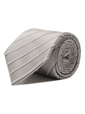 Серый шелковый галстук Giorgio Armani