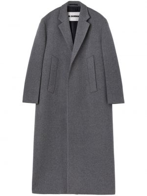 Plstěný vlnený kabát Jil Sander sivá