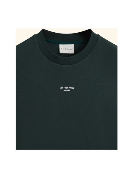 Camiseta de algodón con estampado clásica Drôle De Monsieur verde