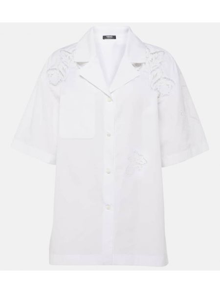 Памучна риза бродирана Versace бяло
