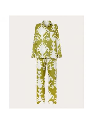 Pijama de algodón con estampado Philippa 1970 verde
